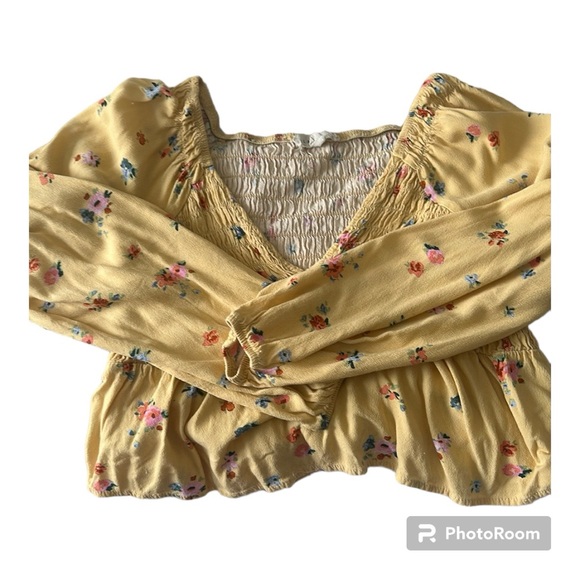 Y2K PacSun floral low cut blouse - Picture 1 of 3